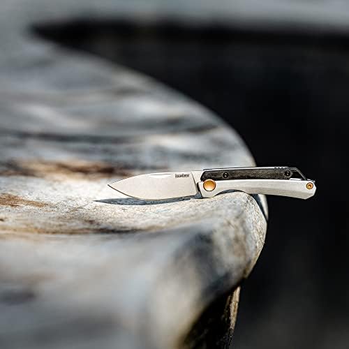 Faca de bolso dobrável de Kershaw estima, lâmina de aço inoxidável explosão de contas de 2,5 polegadas, alça preta e