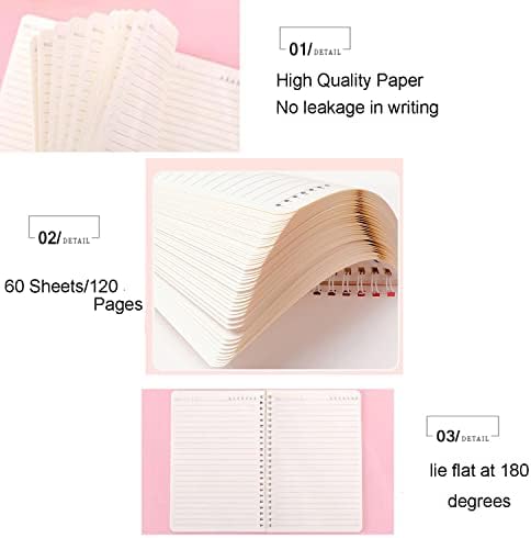 Pacote Shideshin 4 Pacote fofo A5 Notebooks em espiral Kawaii Rabbit Journals, 8,3 x 5,9 Lined Paper Notebook College