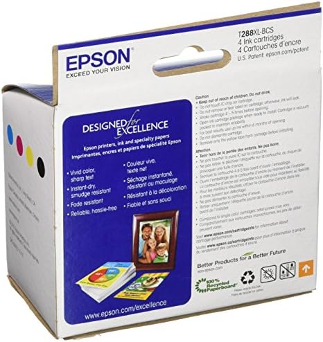 Epson T288 Durabrite Ultra Ink de alta capacidade Black & Standard Color Cartidge Combo Pack for Select Epson Expression Printers & T288 Durabrite Ultra -Pink High Capacity Amarelo