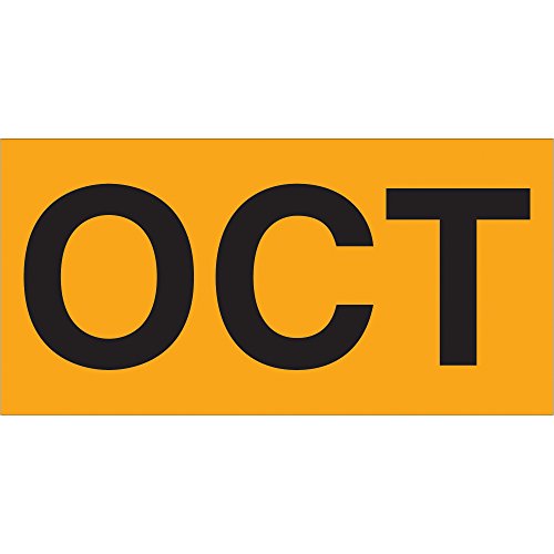 Fita Logic® Meses of the Year Rótulos, outubro , 3 x 6 , laranja fluorescente, 500/roll