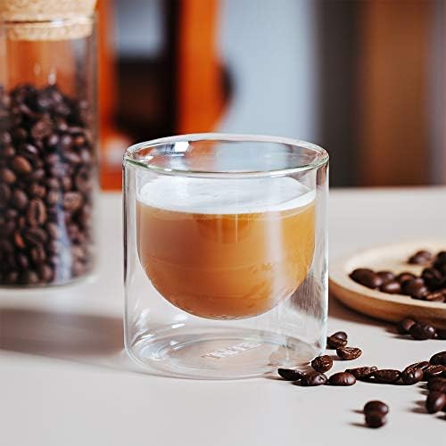 BTAT- Vidro de parede dupla, conjunto de 4, copos de bebida isolados, xícaras de café expresso, xícaras de café de vidro,