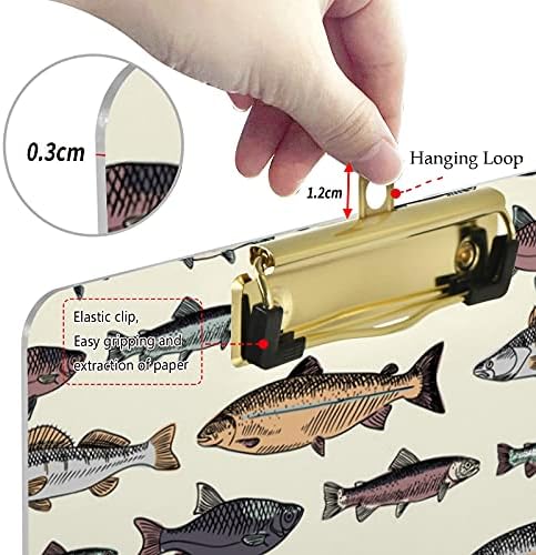 NAANLE Ocean Fish Pattern Padrão de transferência de acrílico personalizada, quadro de escrita de ouro de tamanho A4 decorativo para