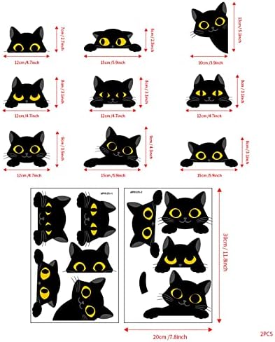 Sacos de batata para vender nove adesivos de gatos pretos adesivos de parede adesivos divertidos adesivos de expressão de gato fofo adesivos decorativos