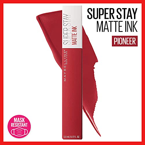 Maybelline Super Stay Stay Ink Liquid Batom Makeup, Cor de alto impacto duradoura, até 16 horas de desgaste, pioneiro,