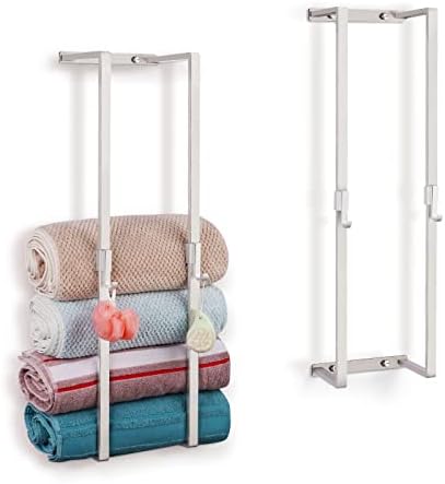 Echaprey Toalhas de toalhas para toalhas de banheiro, toalha de aço inoxidável, toalha de parede para banheiro organização de toalhas de mão ou toalhas de banho