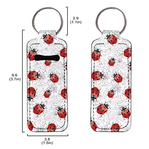 Ladybug Chapstick Holder Bulopur Keychain Lip Balm Gloss Holder, Bolsa de Lipstick leve, porta -chaveiro do Balm Balm para Mulheres