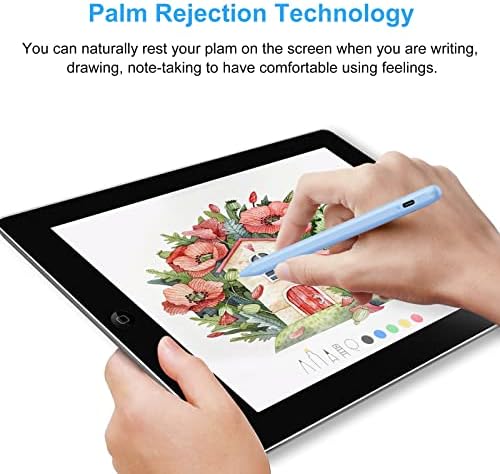 Caneta de caneta para iPad com rejeição de palma, lápis ativo fojojo compatível com Apple iPad 10/9/8th/7th/6th Gen, iPad Air 5/4th/3ª geração, iPad Pro 11 e 12,9 polegadas, iPad mini 6th/5th gener