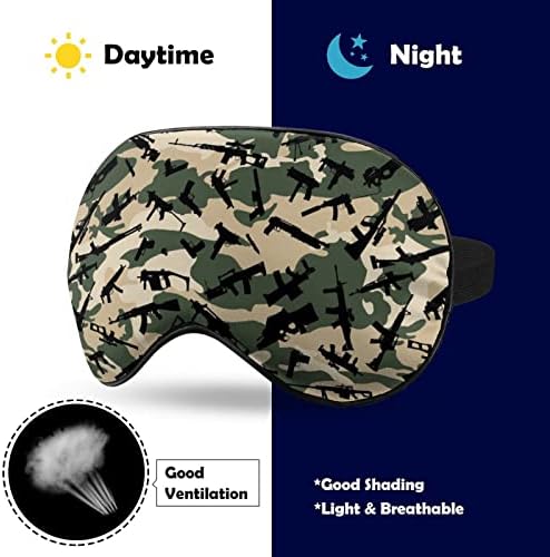 Máscara de olho de arma de pistola de camuflagem verde para dormir, Blackout Night -Goldfold com cinta ajustável para homens