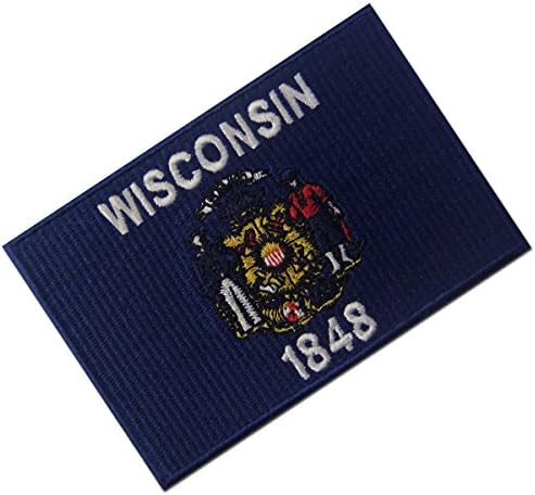 Wisconsin State Flag bordou emblemed Iron em costura em patch wi