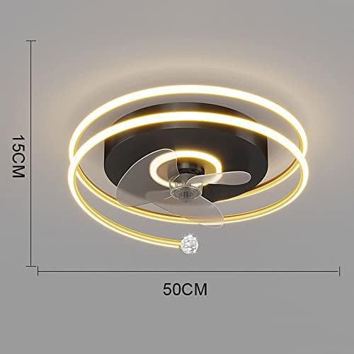 DSJ nórdico Moderno Modern Dimning Fan Light Led Abs Abs Home Remote Control Fan Candelier Simplicity Study Study Teto Fan Lamp for Villa Restaurant Hotel/Gold