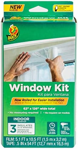 Kit de isolamento de janelas roladas da marca de pato para uso interno, encaixa 3 janelas padrão, 62 x 126