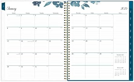 Blue Sky 2023 Planejador semanal e mensal, janeiro - dezembro, 8,5 x 11, cobertura fosca, Wirebound, Bakah Blue