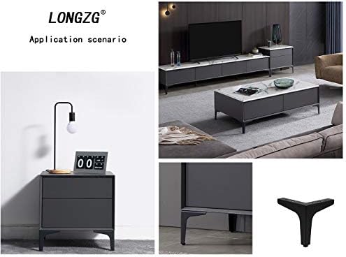 Longzg 4 PCs Pernas de móveis de metal, pernas de mesa de triângulo DIY, adequadas para armário, sofá, mesa de café, armário de