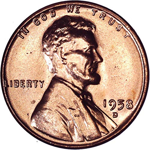 1958 D Lincoln Wheat Cent 1c Brilliant não circulado