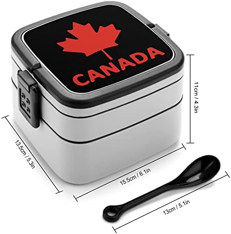 Bandeira de bandeira do Canadá engraçada tudo em um recipiente de almoço de caixa bento com colher para viagens de trabalho piquenique