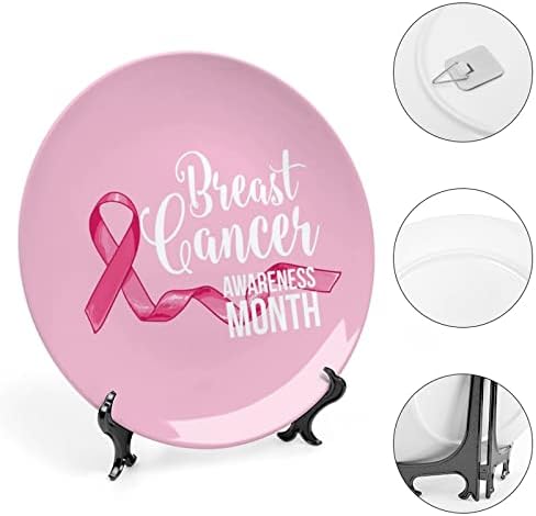Placa decorativa de conscientização sobre câncer de mama rosa com stand Plate CHINA CHINA PLINHA PLACA PARA LIME