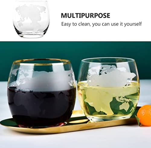 Angueradamente 2pcs Globe Whisky Glasses novidade Drink copos Rum rochas de vidro coques de coquetéis de vidro de vidro mapa