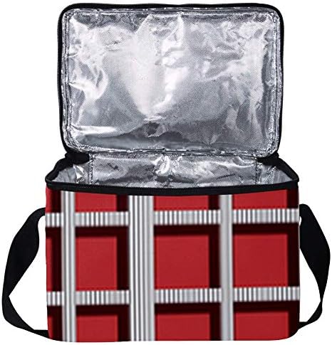 Lancheira à prova de vazamentos, caixa de bento isolada para homens mulheres adultas, balde de almoço reutilizável com alça de ombro Tianzi Lattice Windows