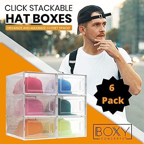 Conceitos quadrados Organizador de chapéu de plástico para tampas de beisebol Montagem fácil, elegante, à prova de