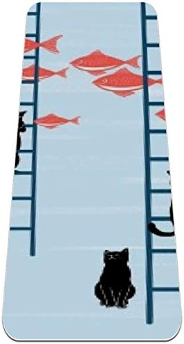Escada de gato preto unicey de espessura exercício e fitness 1/4 de tapete de ioga para yoga pilates e exercício