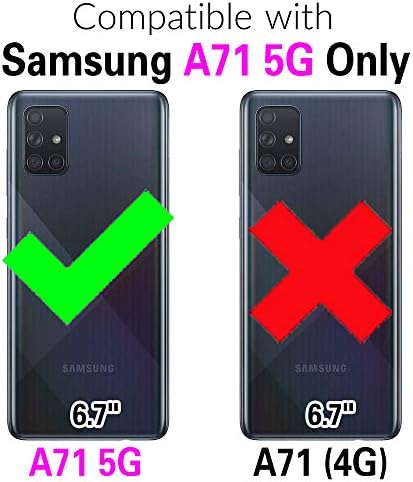 ASUWISH compatível com a caixa da carteira Samsung Galaxy A71 5G e da tela de vidro temperado Protetor de couro chuta -capa flip