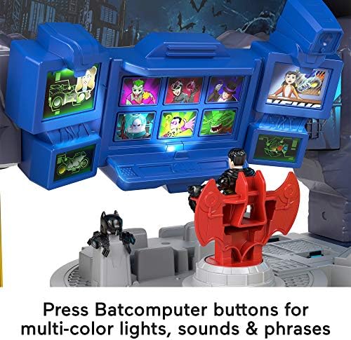 Fisher-Price Imaginext DC Super Friends Batman Playset Super Surround Batcave With Lights Sounds & Phrases 18 Play Pieces, 33 x 42