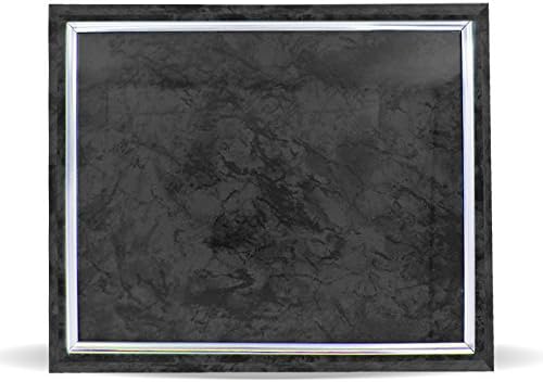 Placa de placa de certificado com lâmina de borda elevada em prata em vidro Plexi, preto