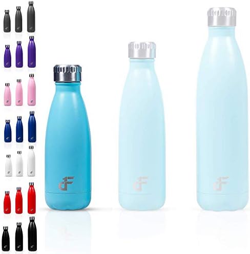 Dia 1 Fitness Aço inoxidável garrafa de água estreita com tampa de parafuso - 3 Tamanho e 8 Opções de cores - A vácuo isolado,