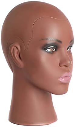 Phamb Afro Mannequin Head for Wigs Black Styrofoam Mannequin Head com o perfil afro -americano de verdadeira face de