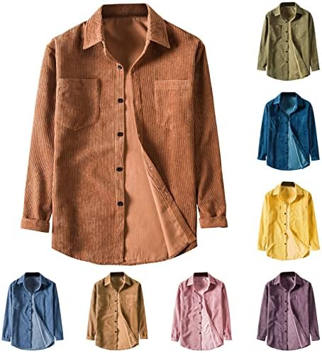 Camisa de bolso de veludo de veludo para homens Moda Moda de camisa de bolso de cor sólida