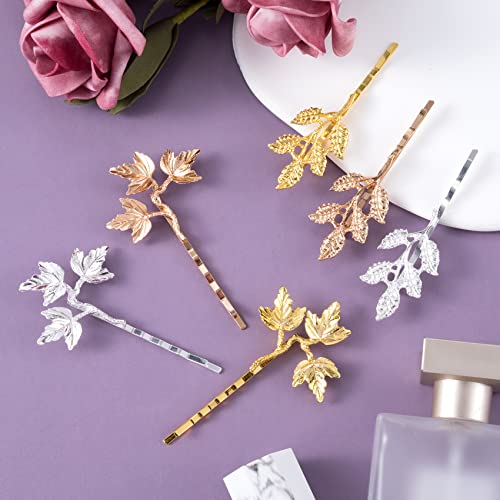 Acessórios para cabelos de noiva Hinzic 12pcs clipe bobby pinos vintage folhas douradas de dama de honra Casamento personalizado para mulheres meninas