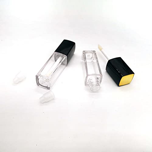 Cosidea 12 PCs 6ml /0.2oz Gold Black Sqauare Lip Glosstubes, recipientes reabastecíveis de gloss
