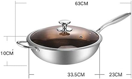 Shypt 304 aço inoxidável wok wok full honeycomb sem fumar sem fumante indução de fogão a gás universal universal frite o pote de ferro