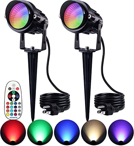 Sunvie RGB Outdoor Holofotes 12W LED LED LUZES LUZES PAVAGENS COM CONTROLE DE REMOTO 120V LIGHTILIZAÇÃO DE LIGUNDAGEM DE