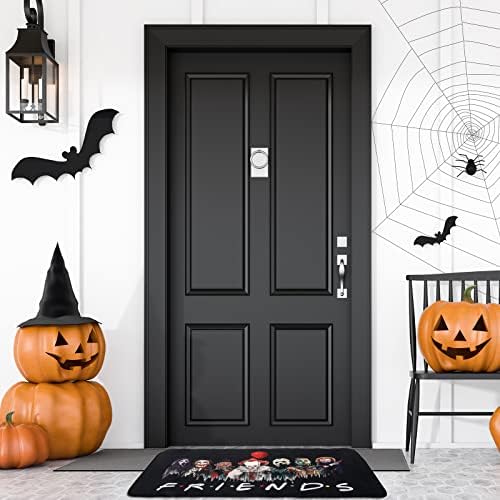 AnyDesign Horror Movie Halloween Halloween Mat de chão de chão leve não deslize a porta da frente Retângulo Tapete