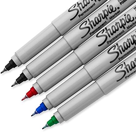 Marcadores permanentes de Sharpie, Ultra Fine Point, cores variadas, 5 contagem
