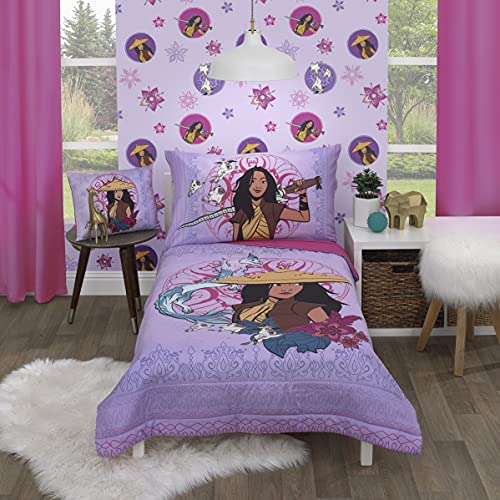 Disney Raya e The Last Dragon Mythic Pop com Ongis Lavender, Purple e Magenta & Flowers Decorative Pillow, Lavanda, Magenta, Teal,