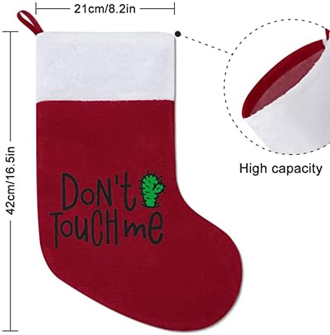 Não me toque meias de natal cactus meias de Natal Tree Ornamentos de Papai Noel Decorações penduradas para férias de lareira 16.5