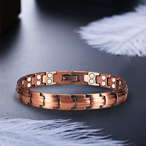 Wollet Magnetic Pure Copper Bracelets for Women Vintage Chain Bracelets e Bangles for Women Jewelry