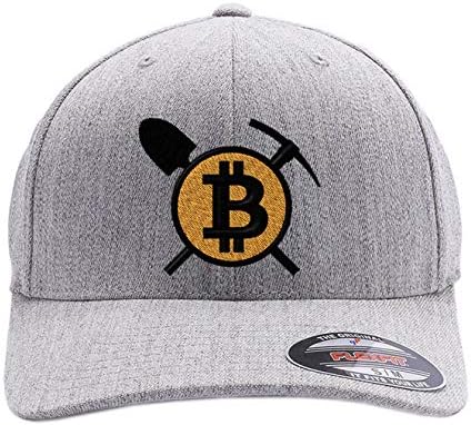Bitcoin Mining Cap. O logotipo da moeda digital Bitcoin bordou. Chapéu personalizado