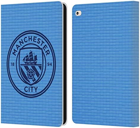 Projetos de estojo principal licenciados oficialmente Manchester City City City FC Obsidian Tile White Mono Bistage Pixels Livro de couro Caixa Caixa de casca compatível com Apple iPad Air 2