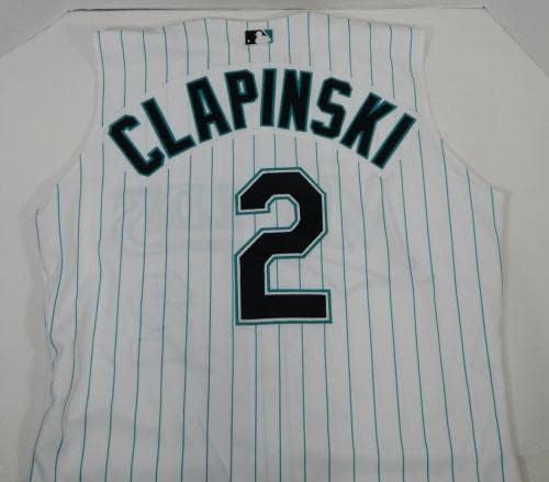 2000 Florida Marlins Chris Clapinski 2 Jogo emitido Jersey White Jersey 46 DP14200 - Jogo usado MLB Jerseys