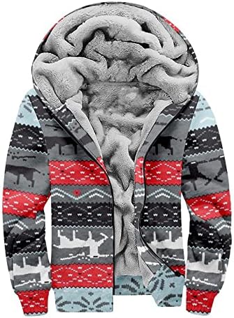 Ymosrh Mens Lão de Fleece Impressão casual Sweater de manga longa Camisinho de algodão grosso de inverno Casacos para homens