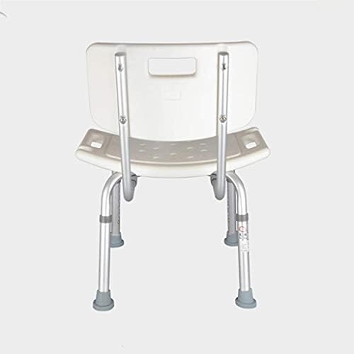 Fehun Bath Stools, Banho de banho Cadeira de banheira assento no banheiro - alumínio leve - portátil - com encosto - altura ajustável para idosos com deficiência Capacidade de carga de 150 kg