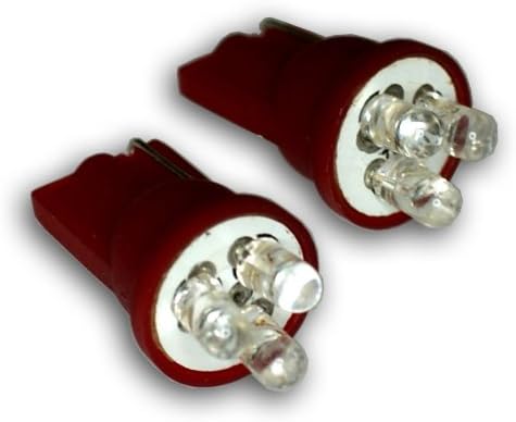 Tuningpros leddsi-t10-r3 indicador de sinal direcional lâmpadas LED Bulbos T10 cunha, 3 LED Red 2-PC Conjunto