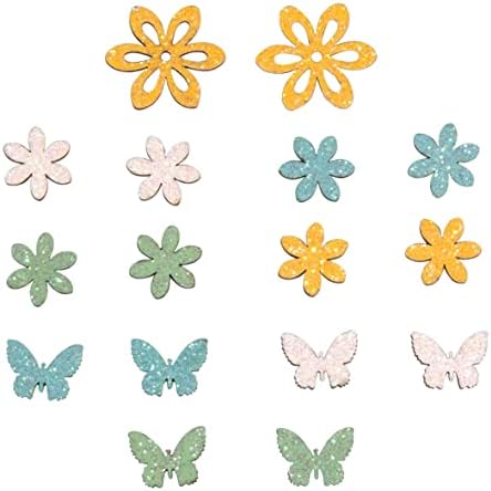 Rayher Wood formas para espalhar flores, 3,5 cm Ø, colorido, w. ADH. DOT, TAB-BAG 10 peças, 46634999, 3,5cm Ø