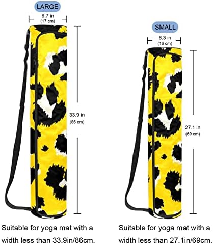 Estampa de leopardo em sacos de tapete de ioga amarela