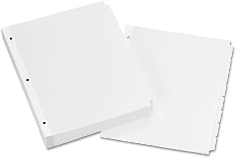 Avery 11507 Divisores de guia não laminados, 8-TAB, 11 polegadas x8-1/2 polegadas, branco