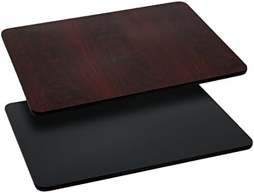 Flash Furniture Glenbrook 2 pacote 24 '' x 42 '' Top de mesa retangular com preto ou mogno reversível