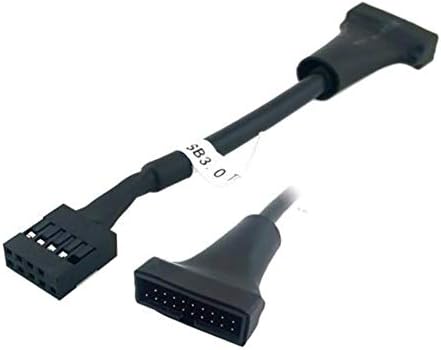 Hudiemm0b USB3.0 20pin para USB 2.0 Cabo 9pin, PC USB 2.0 9pin macho para a placa -mãe 3,0 20pin Adaptador feminino Conversor